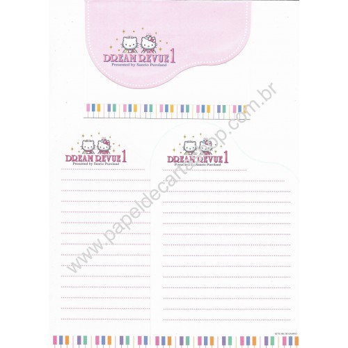 Ano 2000. Conjunto de Papel de Carta Hello Kitty Dream Revue 1 Sanrio