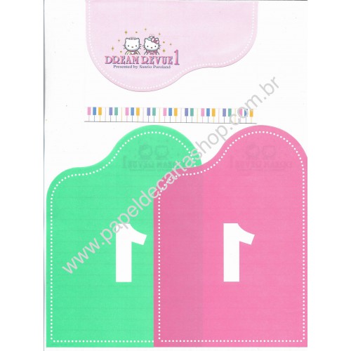 Ano 2000. Conjunto de Papel de Carta Hello Kitty Dream Revue 1 Sanrio