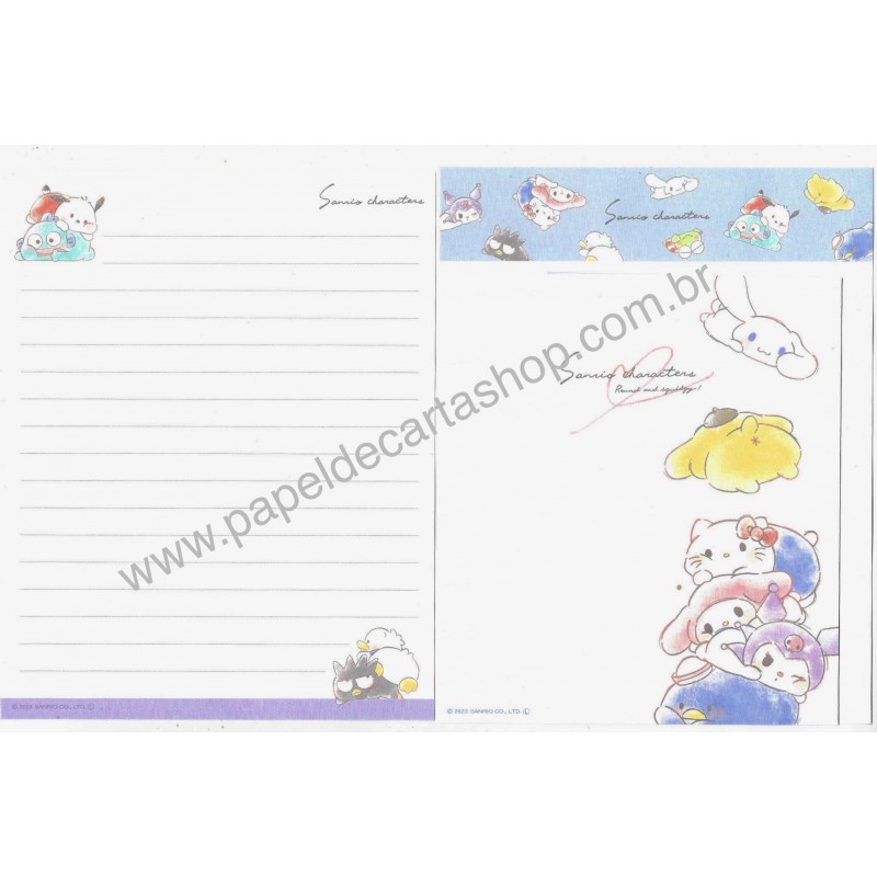 Ano 2023. Kit 2 Conjuntos de Papel de Carta Sanrio Characters