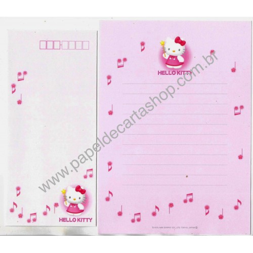 Ano 1999. Conjunto de Papel de Carta Hello Kitty Japan 3 Sanrio