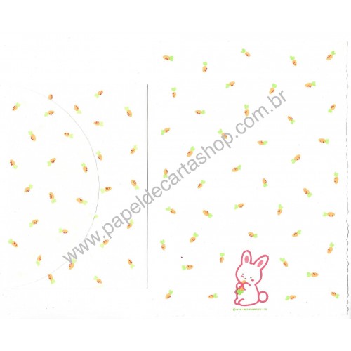 Ano 1983. Conjunto de Papel de Carta Carrot Vintage Sanrio