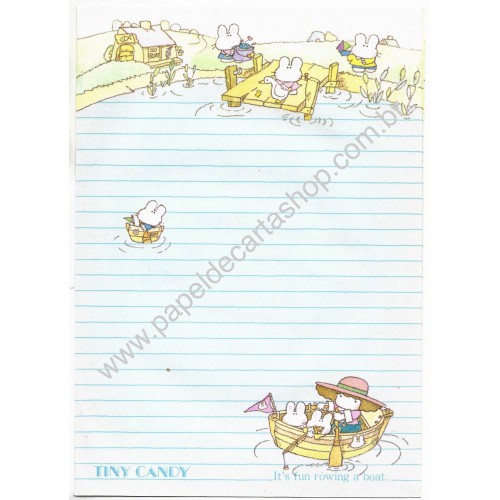 Conjunto de Papel de Carta Vintage Tiny Candy Boat Gakken