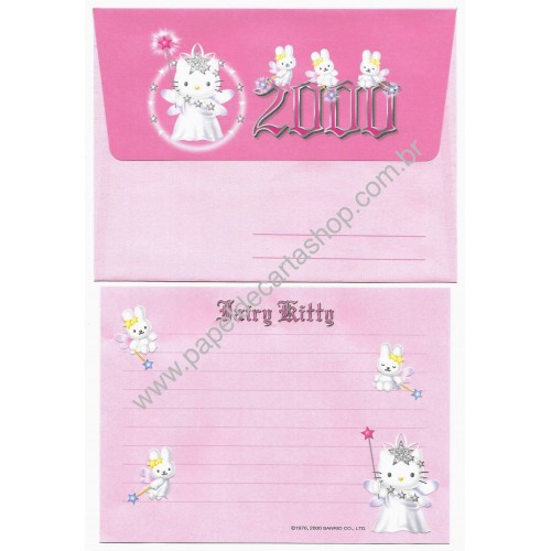 Ano 2000. Conjunto de Papel de Carta Fairy Kitty FPP Sanrio