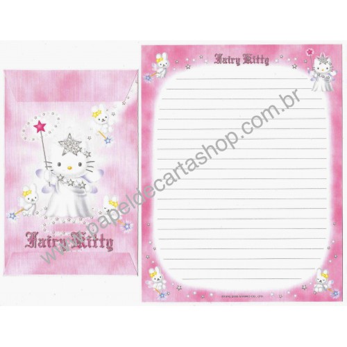 Ano 2000. Conjunto de Papel de Carta Fairy Kitty FPM Sanrio