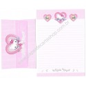 Ano 2001 Conjunto de Papel de Carta Hello Kitty Angel Heart CRS Sanrio