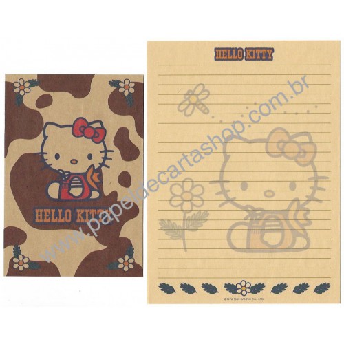 Ano 1999. Conjunto de Papel de Carta Hello Kitty Cowboy Sanrio