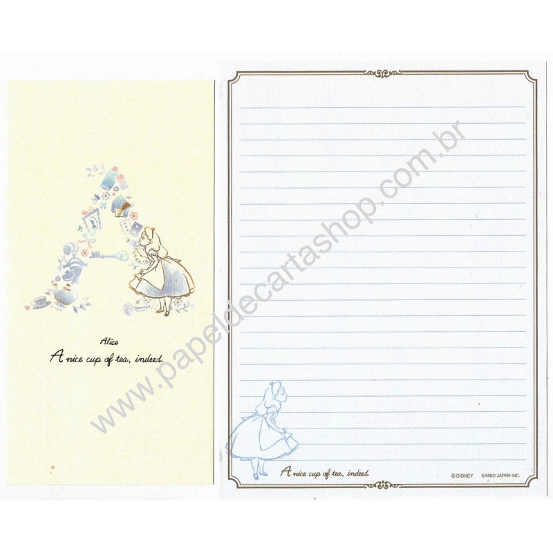 Conjunto de Papel de Carta Alice A Disney Kamio Japan