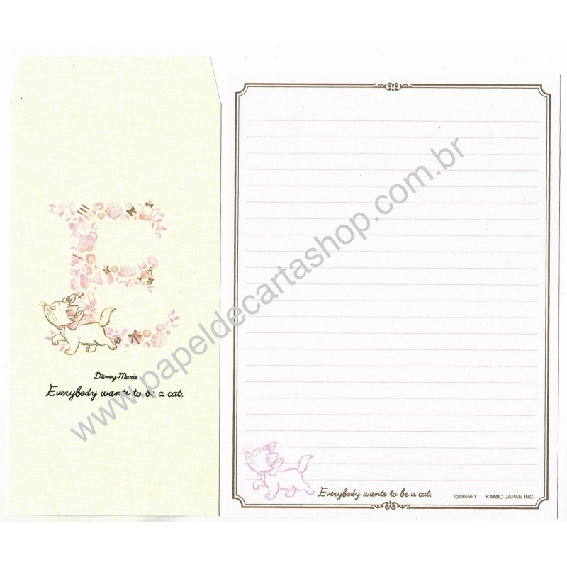 Conjunto de Papel de Carta Marie E Disney Kamio Japan