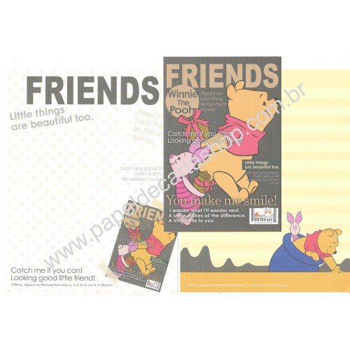 Conjunto de Papel de Carta Winnie The Pooh Friends Disney