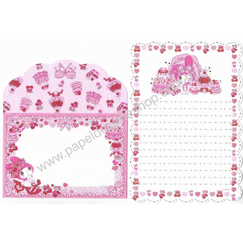 Ano 2024. Conjunto de Papel de Carta Amenomori Fumika My Melody Sanrio