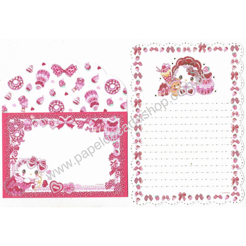 Ano 2024. Conjunto de Papel de Carta Amenomori Fumika Hello Kitty Sanrio