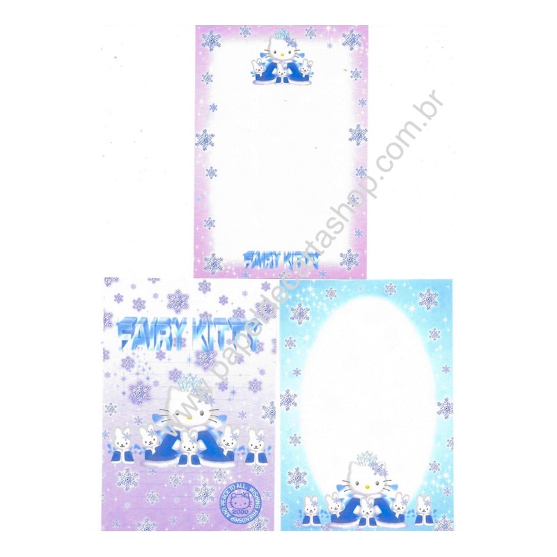 Ano 2000. Kit 3 Notas Fairy Kitty 2000 FP2 Vintage Sanrio