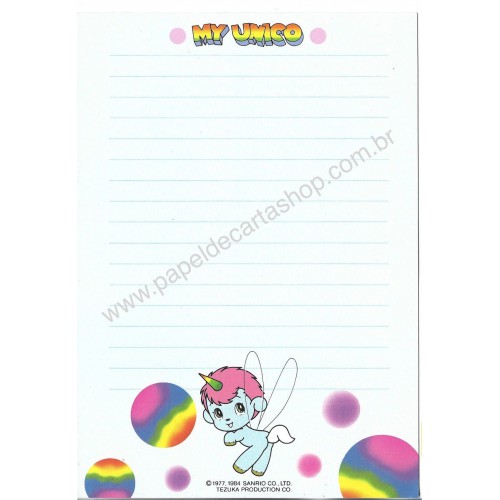 Ano 1984. Papel de Carta MY UNICO Vintage Sanrio