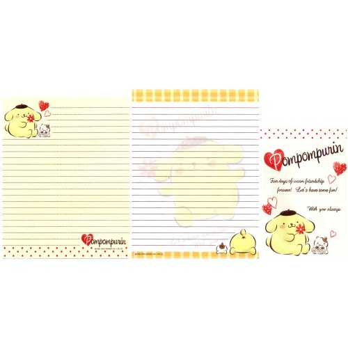 Ano 2015. Kit 2 Conjuntos de Papel de Carta PomPomPurin Fun Sanrio