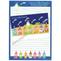 Ano 1979. Conjunto de Papel de Carta Seven Silly Dwarfs Fun Vintage Sanrio