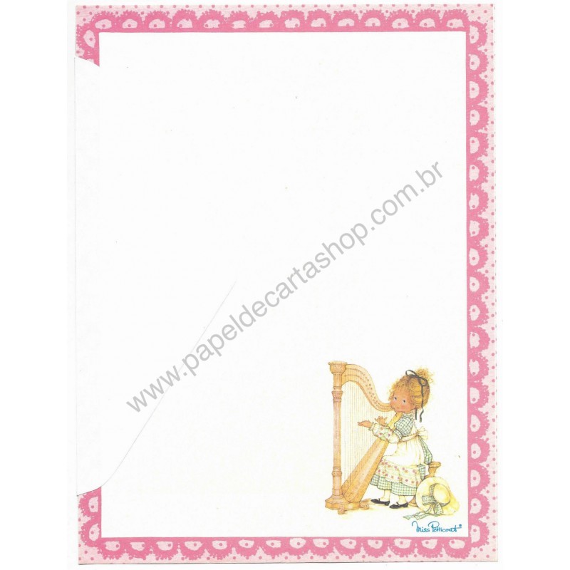 Conjunto de Papel de Carta Antigo Importado Miss Petticoat 3