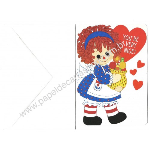 Ano 1976. Kit 3 Notecards Importado Raggedy Ann Valentines Hallmark