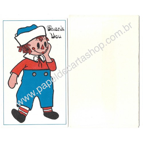 Thank You Card Importado Raggedy Ann Hallmark