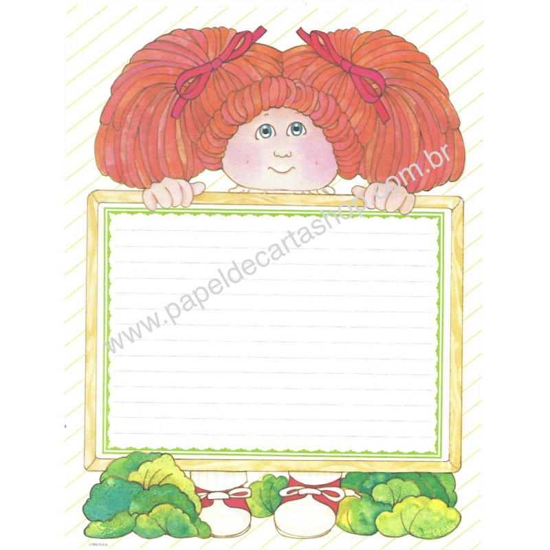 Ano 1984. Conjunto de Papel de Carta BIG Importado Cabbage Patch Kids1