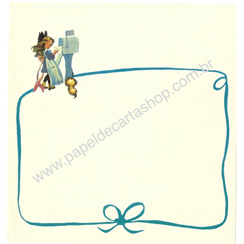 Papel de Carta Antigo Barbi Sargent BLUE3