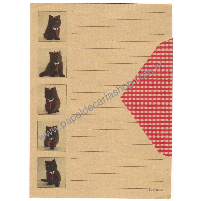 Conjunto de Papel de Carta Antigo Cats CVM Lyric Japan