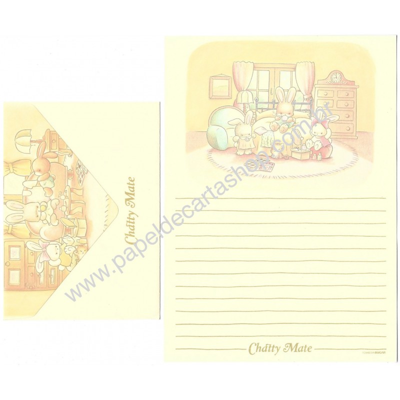 Conjunto de Papel de Carta Antigo Chatty Mate Tombow Japan