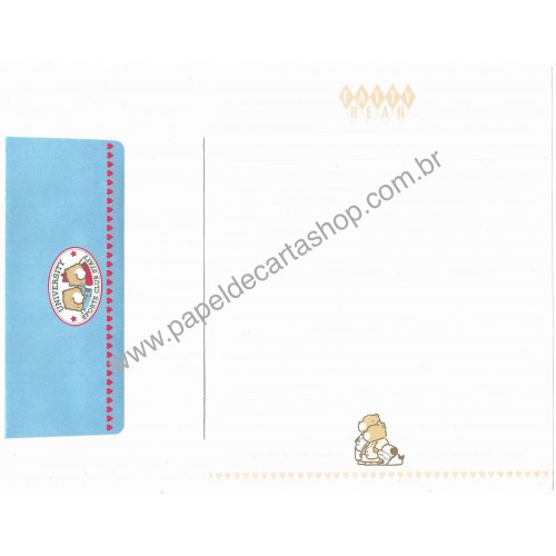 Conjunto de Papel de Carta Antigo Fatty Bear CAZ Gakken Japan