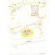 Ano 1986. Conjunto de Papel de Carta Antigo Vintage Floral Poem Sanrio