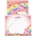 Ano 2001. Conjunto de Papel de Carta Kitty Unicórnio Sanrio