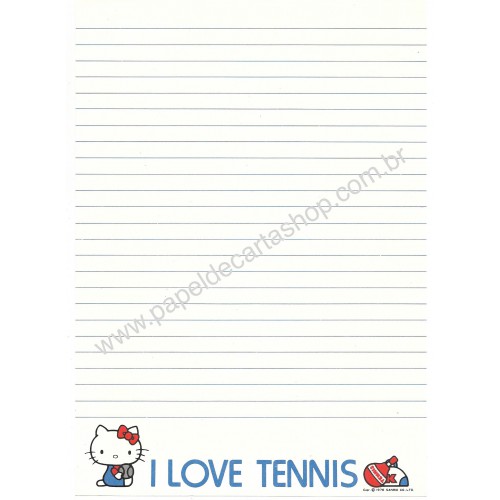 Ano 1976. Papel de Carta Hello Kitty Tennis Sanrio