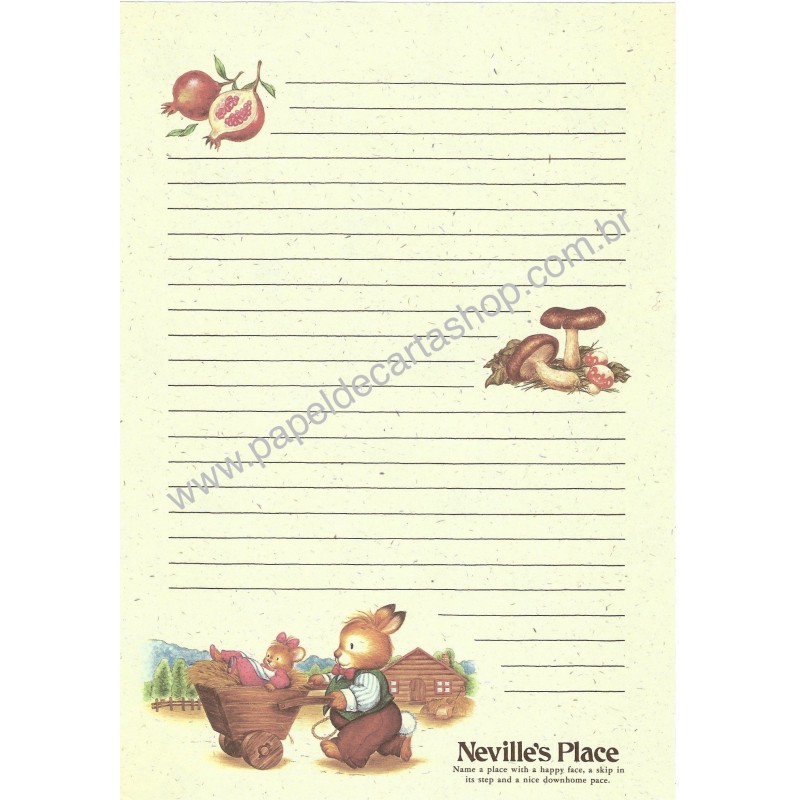 Ano 1986. Papel de Carta Neville's Place Vintage Sanrio