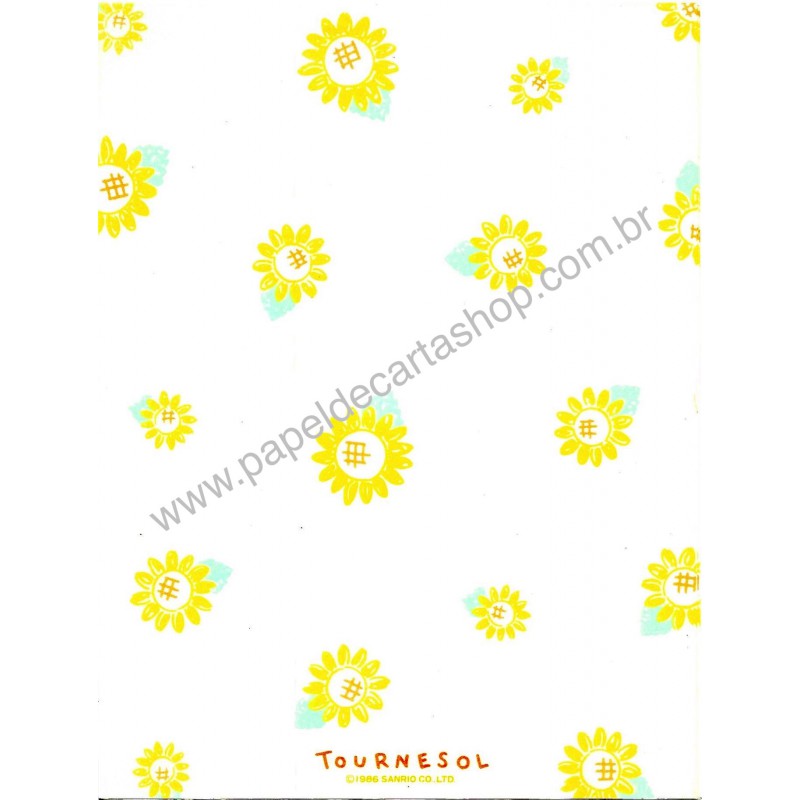 Ano 1986. Papel de Carta Tournesol Vintage Sanrio