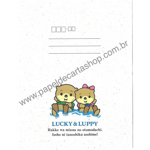 Ano 1989. Papel de Carta Lucky & Luppy Vintage Sanrio