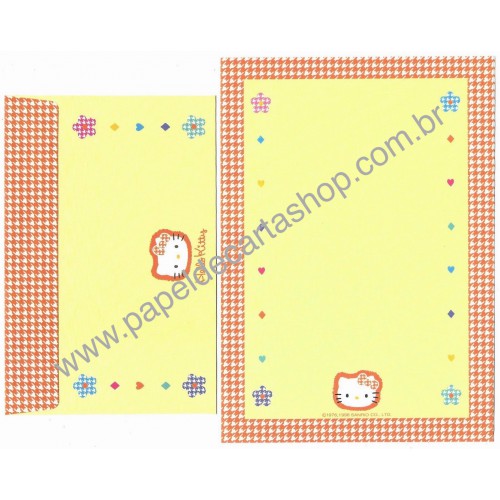 Ano 1996. Kit 4 Conjuntos de Papel de Carta Hello Kitty Perky Sanrio