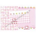 Ano 1998. Conjunto de Papel de Carta Hello Kitty Xadrez 2 Sanrio