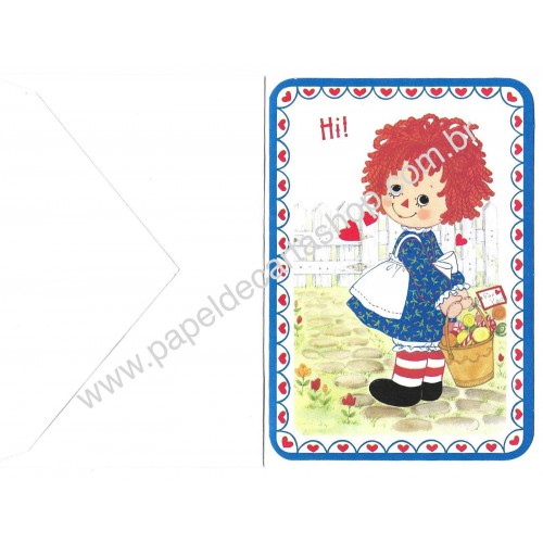 Ano 1974. Kit 3 Notecards Importado Raggedy Ann Valentines Hallmark