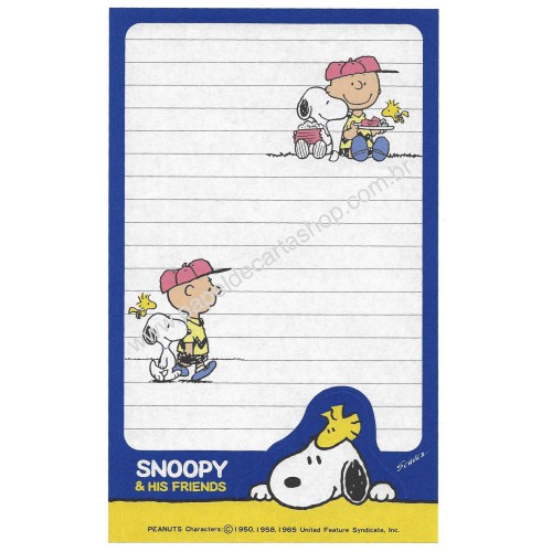 Conjunto de Papel de Carta Peanuts Antigo CAZ Japan