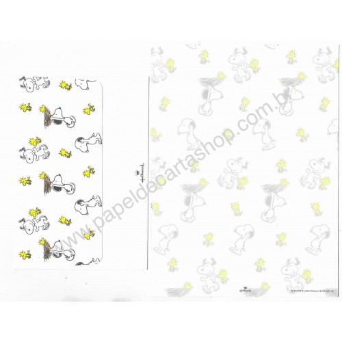 Conjunto de Papel de Carta Snoopy & Woodstock Nest Peanuts Hallmark