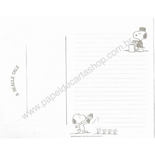 Conjunto de Papel de Carta Snoopy A Beagle Tale 2 Peanuts Japan