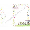 Conjunto de Papel de Carta Snoopy Antigo Vintage Ice Cream Hallmark