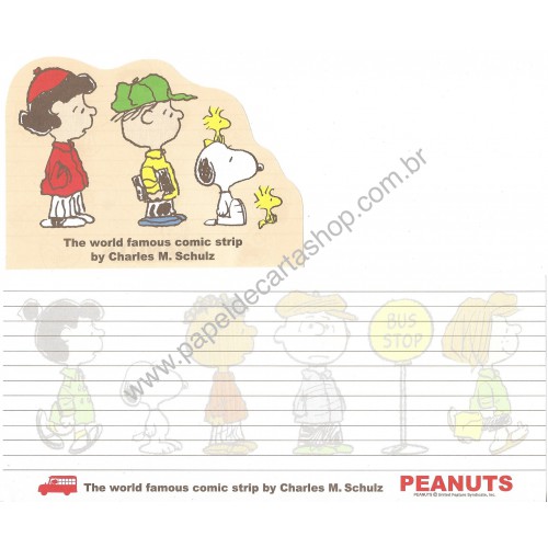 Conjunto de Papel de Carta VIntage Bus Stop Peanuts Sanrio Japan