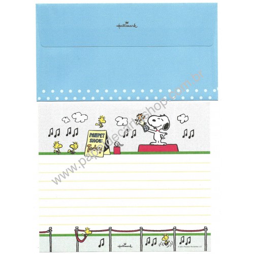 Conjunto de Papel de Carta Snoopy Pawpet Show Hallmark Peanuts LLC