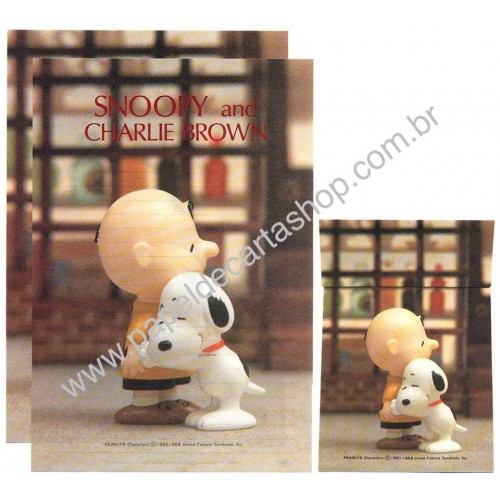 Conjunto de Papel de Carta Snoopy & Charlie Brown Vintage Hallmark