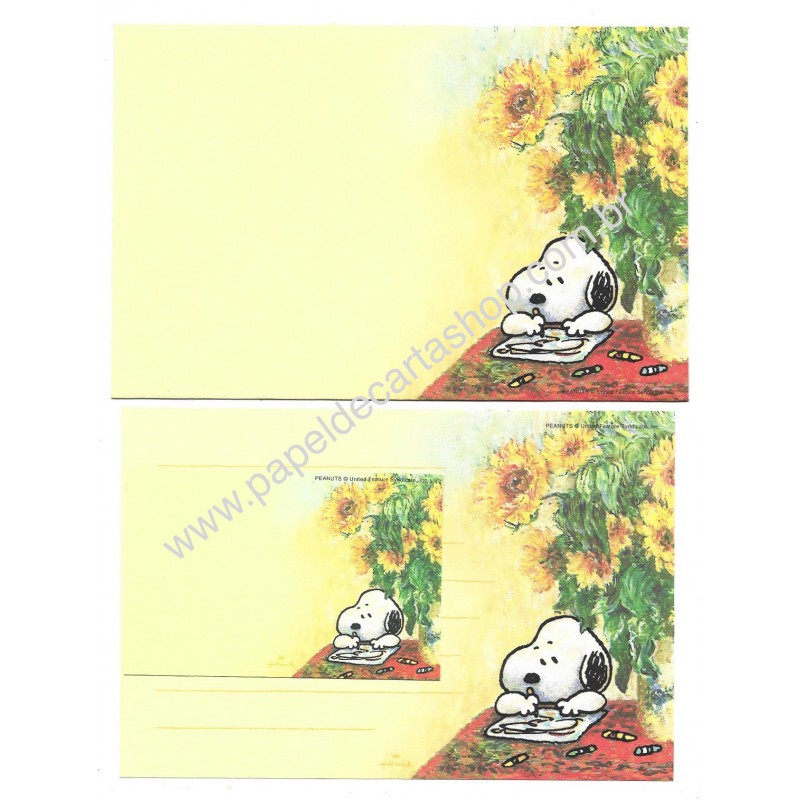 Conjunto de Papel de Carta Snoopy Grandes Pintores CAM Hallmark JP