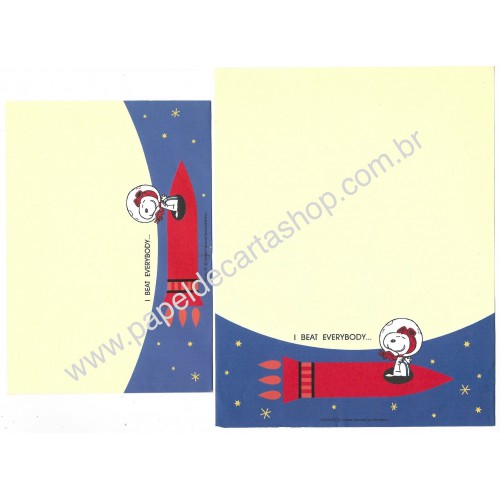 Conjunto de Papel de Carta Snoopy Astronaut Peanuts Hallmark