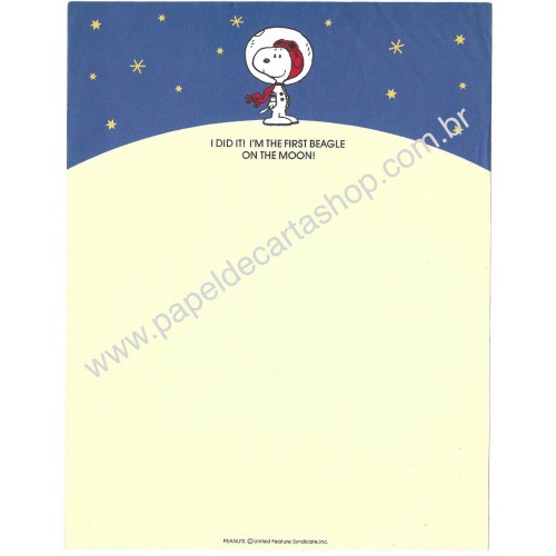 Conjunto de Papel de Carta Snoopy Astronaut Peanuts Hallmark