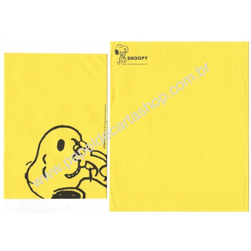 Conjunto de Papel de Carta Snoopy Yellow Peanuts Hallmark