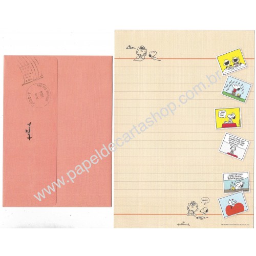 Conjunto de Papel de Carta Snoopy with Best Wishes CRS Hallmark Jp