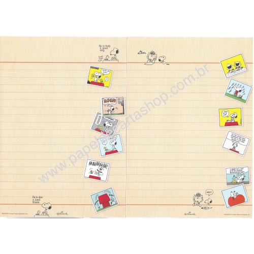 Conjunto de Papel de Carta Snoopy with Best Wishes CRS Hallmark Jp