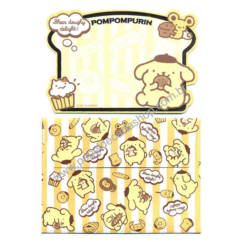 Ano 2015. Kit Cartão de Mensagem Pompompurin I Sanrio